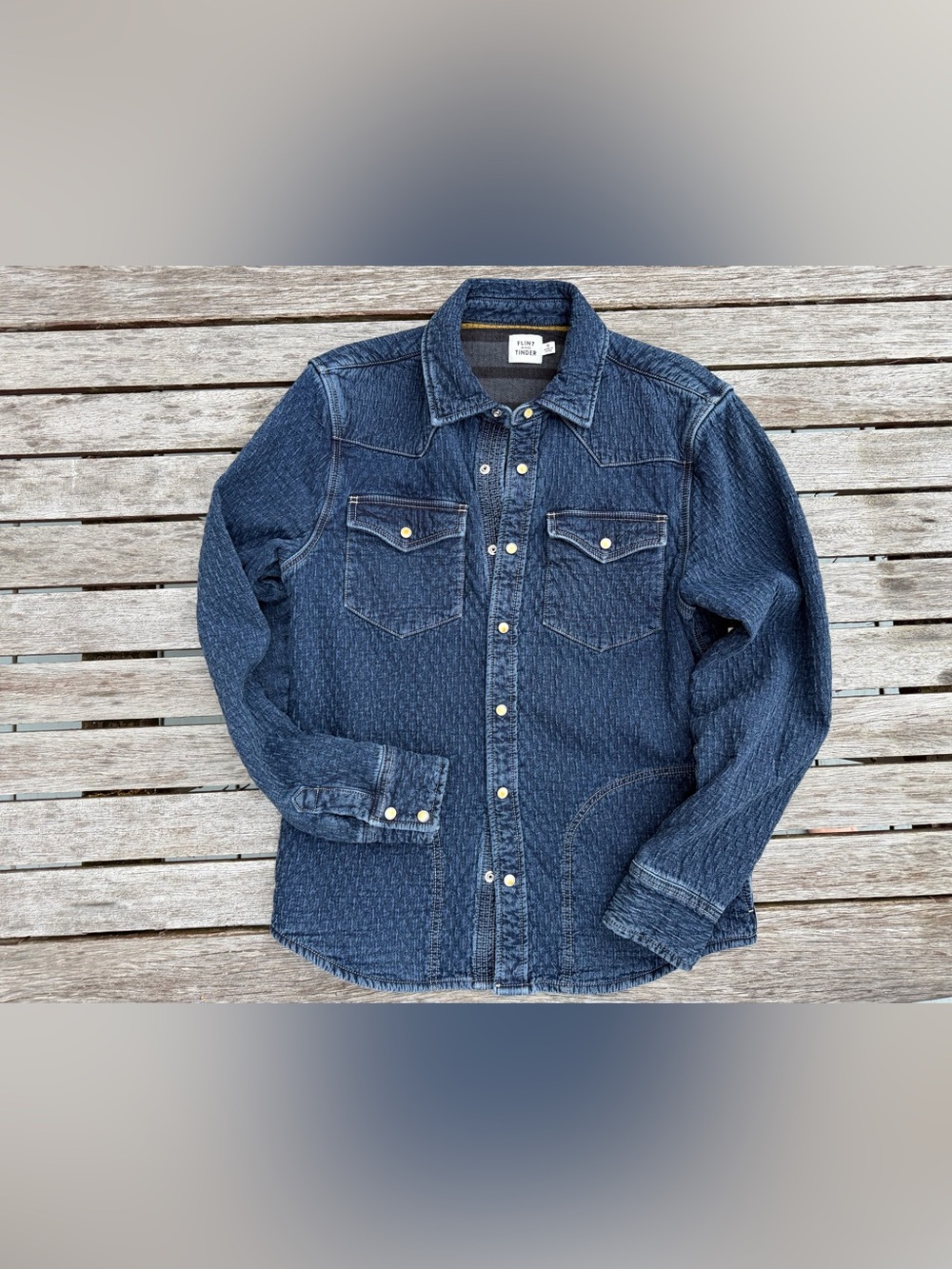 Flint and Tinder Quilted denim western shirt